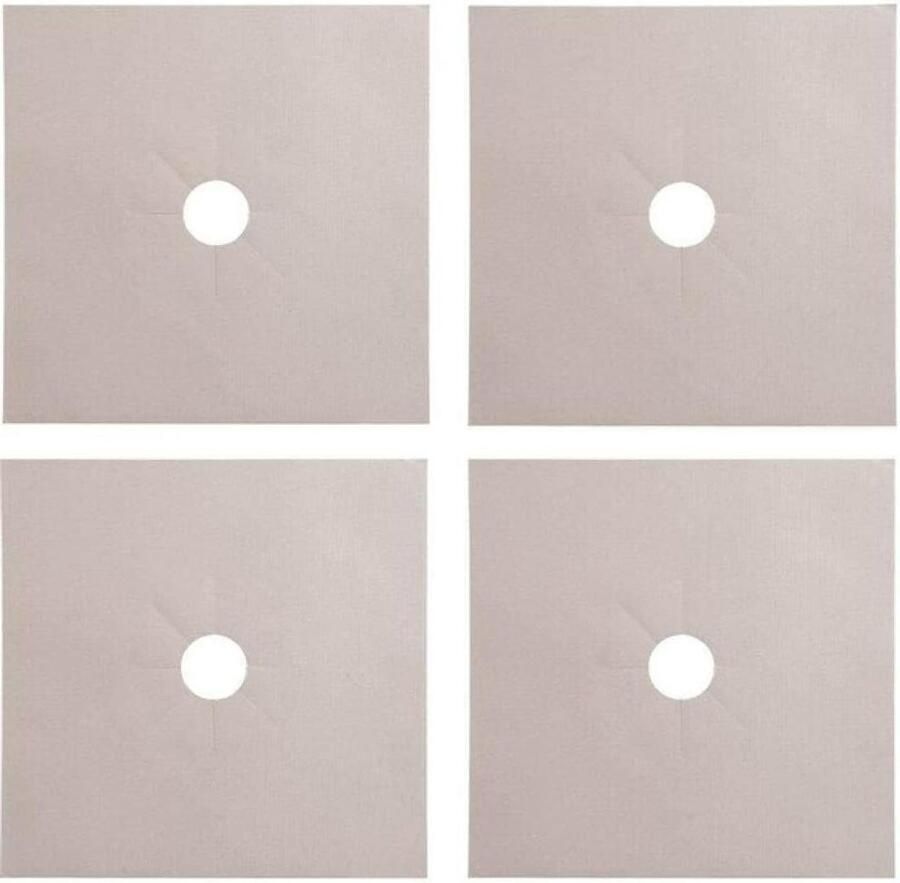 Gasfornuis Beschermers Kookplaat Mat Koken Schoonhouden Hittebestendig Materiaal 4 Stuks Beige