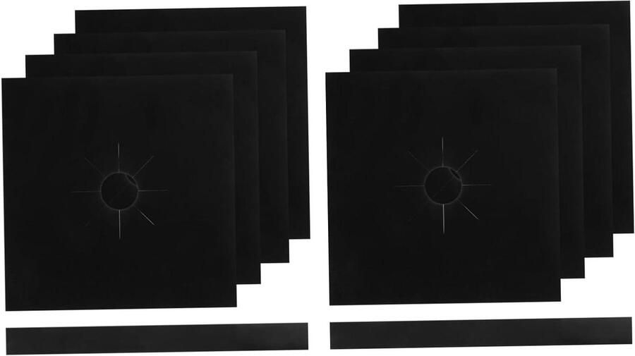 Gasfornuis Beschermers Kookplaat Mat Schoon Houden Hittebestendig Materiaal 27 x 27 cm Zwart
