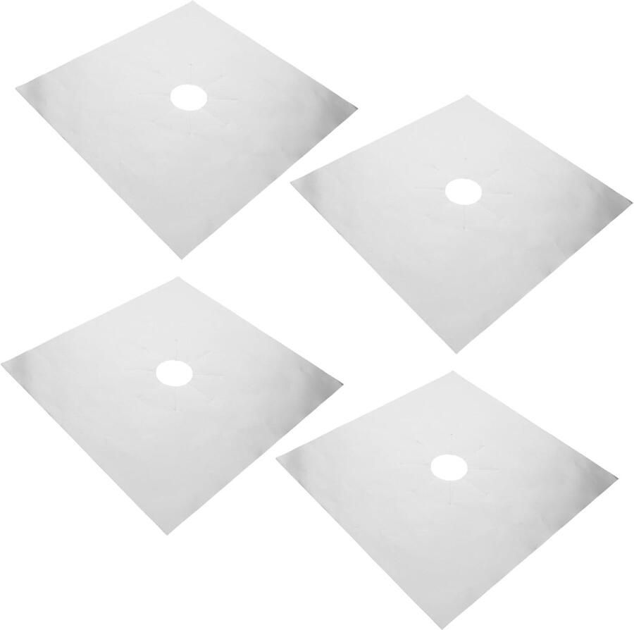 Gasfornuis Beschermers Kookplaat Matten Makkelijk Schoonmaken Herbruikbaar En Wasbaar 27 x 27 cm Zilver