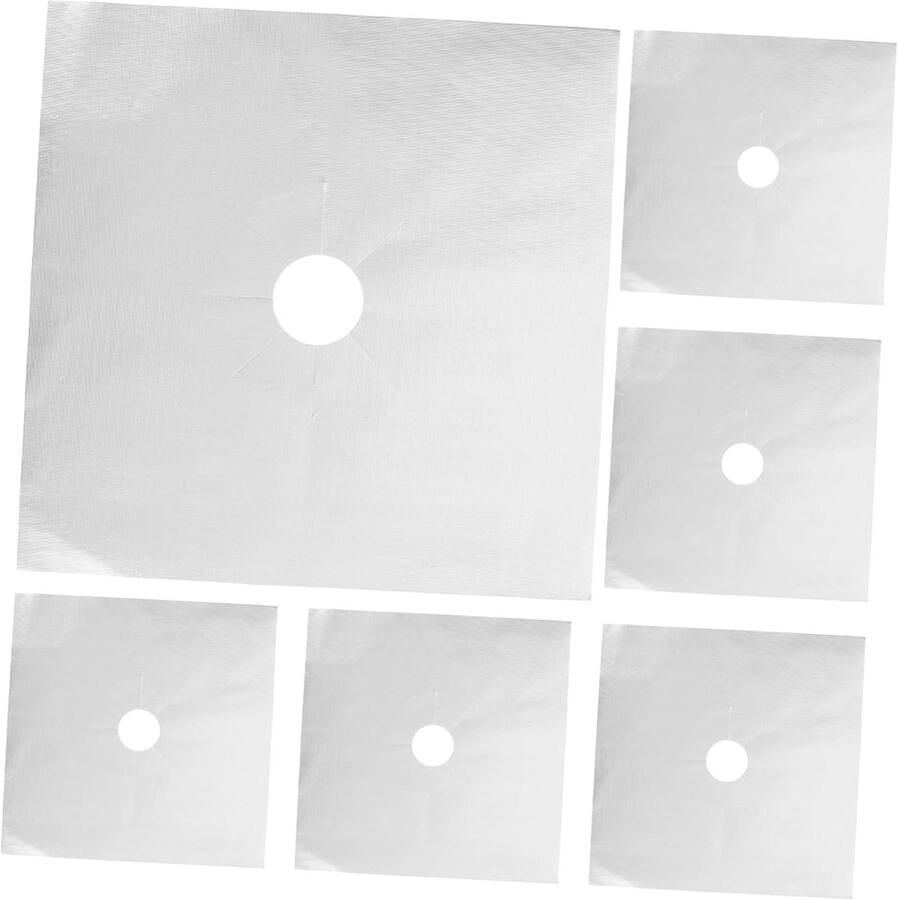 Gasfornuis Beschermers Kookplaat Matten Schoon Koken PTFE-gecoat Glasvezel 27 x 27 cm Zilver