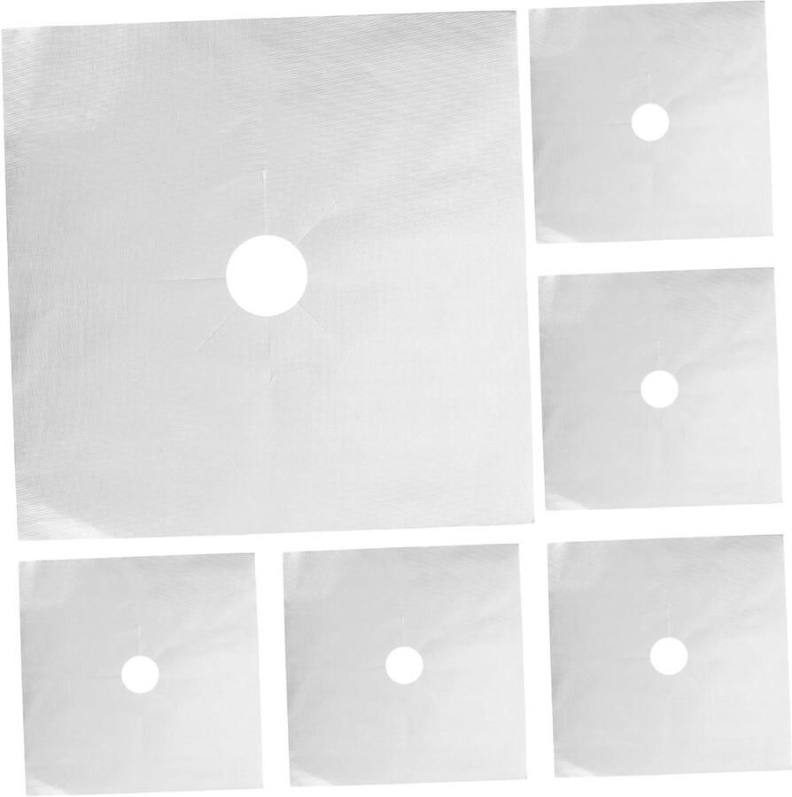 Gasfornuis Beschermers Kookplaat Voeringen Schoon Koken Herbruikbaar Ptfe Gecoat 27 x 27 cm Zilver