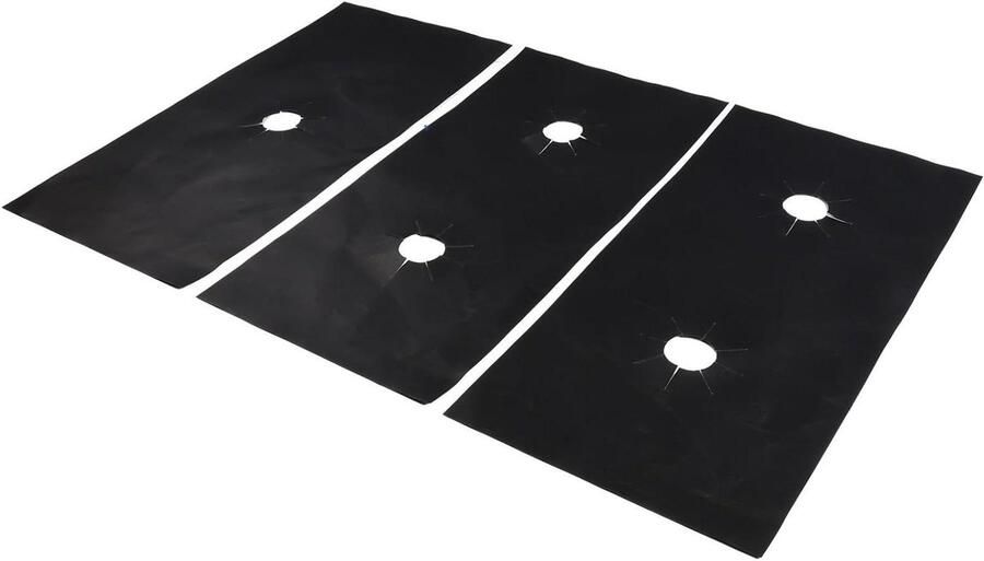 Gasfornuis Beschermers Kookplaat Mat Keuken Schoonhouden Hittebestendig Glasvezel 54 x 27 cm Zwart