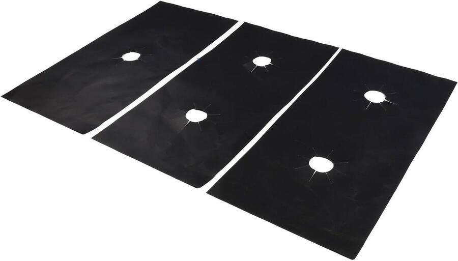 Gasfornuis Beschermhoezen Fornuis Voering Koken Schoonhouden Hittebestendig Glasvezel 54 x 27 cm Zwart