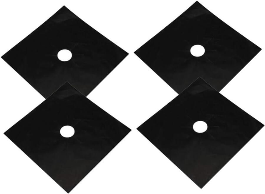 Gasfornuis Beschermhoezen Kookplaat Voeringen Keuken Schoonhouden Hittebestendig Anti-aanbak 27 x 27 cm Zwart
