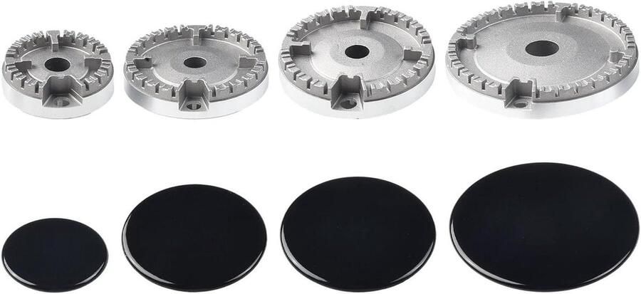 Gasfornuis Branderkroon Set Kookplaat Deksel Gelijkmatig Koken Universele Pasvorm 55 75 100 mm Zwart