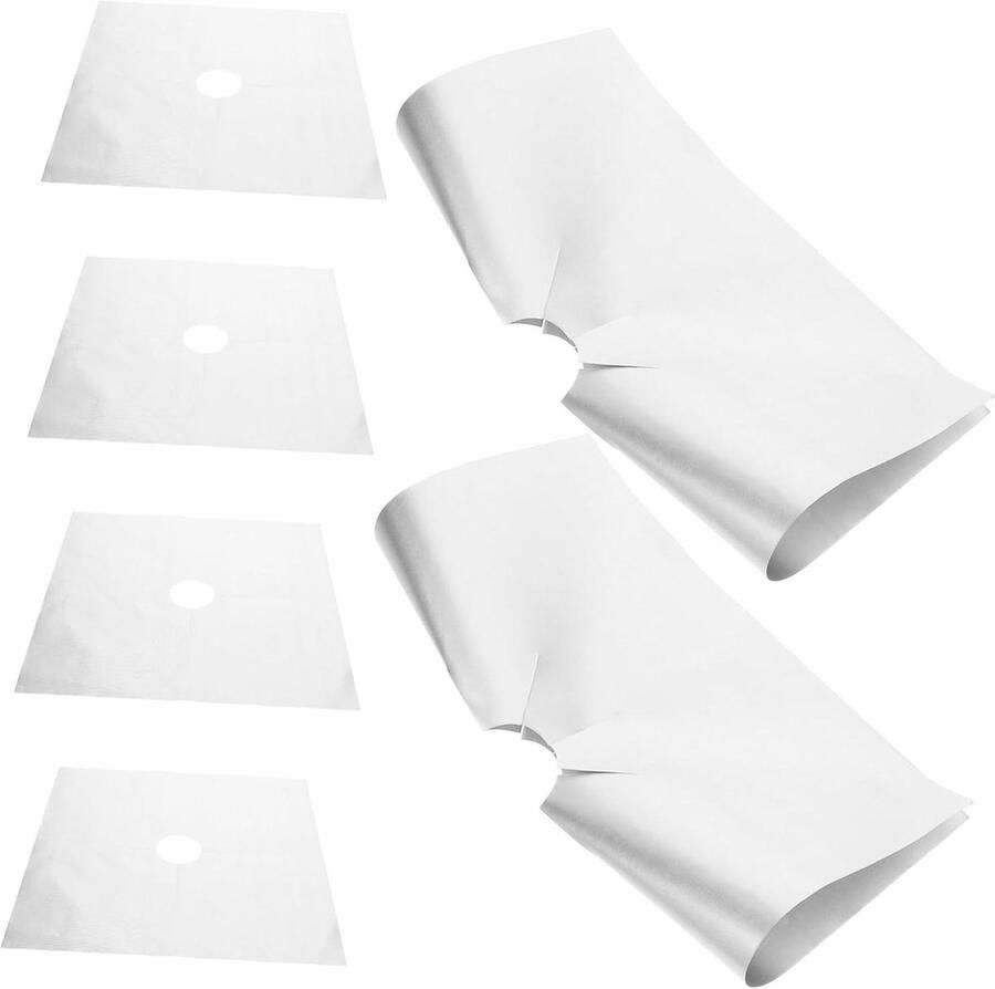 Gasfornuis Covers Kookplaat Beschermers Schoon Koken Hittebestendig Glasvezel 27 x 27 cm Zilver