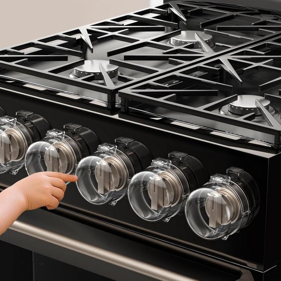 Gasfornuis Knop Beschermers Kinderbeveiliging Kookplaat Keuken Veilig Maken Zelfklevend & Gereedschapsloos 4 Stuks Transparant