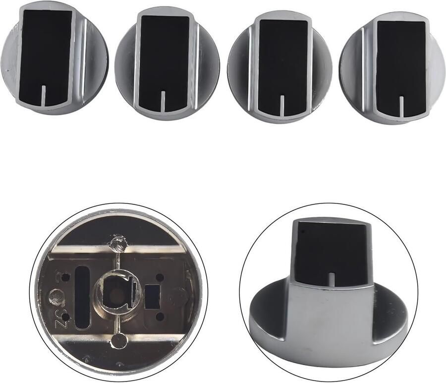 Gasfornuis Knoppen BBQ Grill Onderdelen Outdoor Koken Nauwkeurige 8mm Fit 4 stuks Zilver