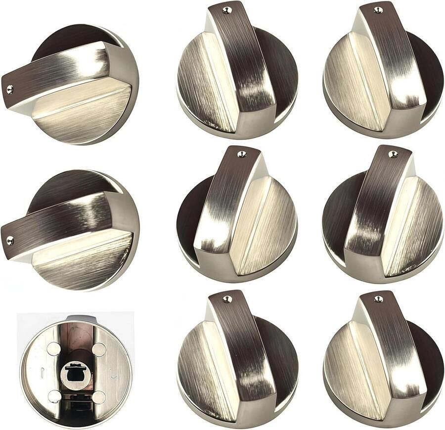 Gasfornuis Knoppen Oven Schakelaar Bediening Kookoppervlak Gebruik Zinklegering Materiaal 8 Stuks Zilver