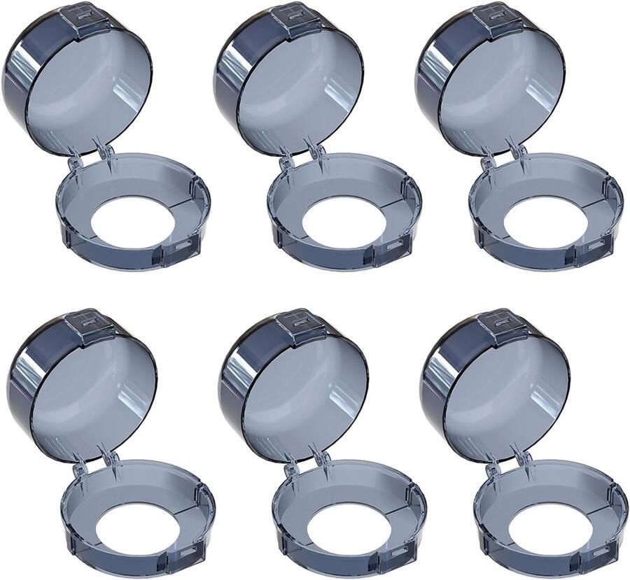 Gasfornuis Knoppen Veiligheidsafdekking Kindveilige Keuken Hittebestendig ABS 6 Stuks Zwart