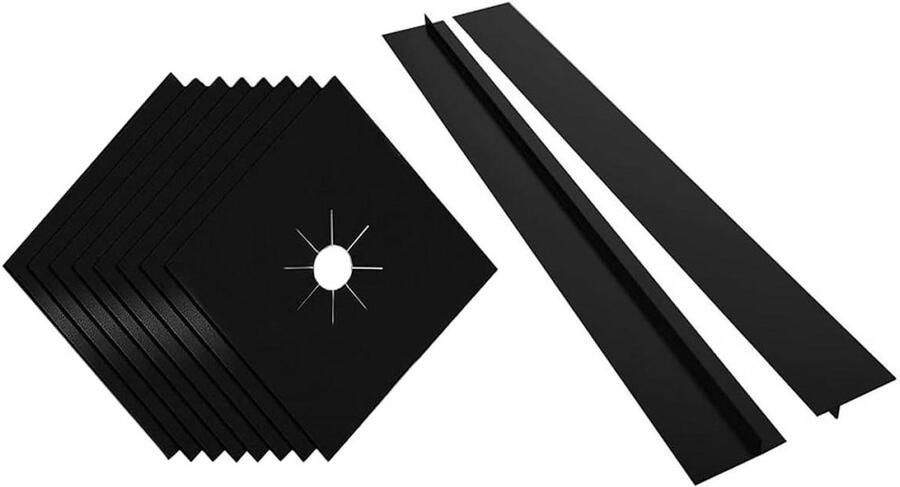 Gasfornuis Matten Fornuis Beschermer Koken Beschermen Hittebestendig Tot 380°C 27 x 27 cm Zwart