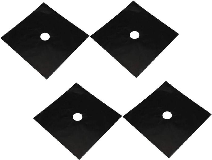 Gasfornuis Matten Kookplaat Beschermers Schoon Koken Hittebestendig Glasvezel 4 Stuks 27x27cm Zwart