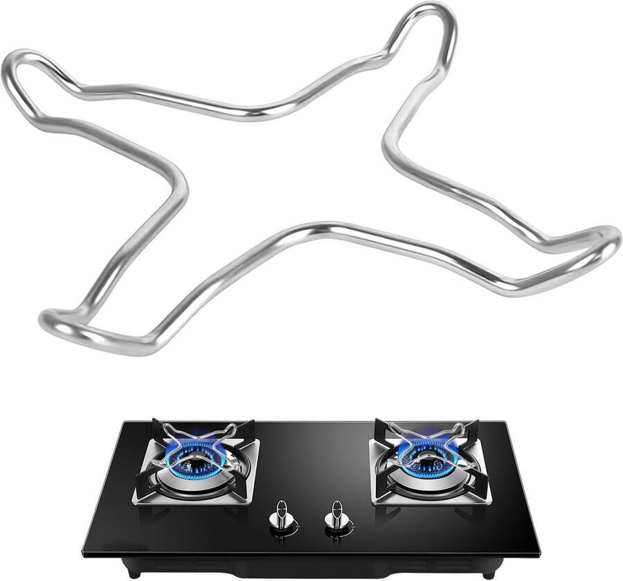 Gasfornuis Opzetring Kookplaat Accessoire Stabiel Koken Hogere Energie-efficiëntie 14 x 14 cm Zwart