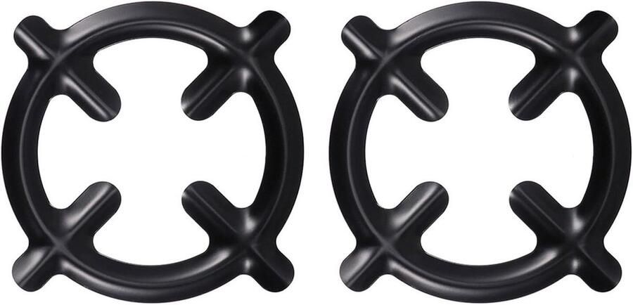 Gasfornuis Potrek Houder Kookring Verkleiner Koken op Gasfornuis Stabiele Panondersteuning 15.8x15.8x0.5cm Zwart