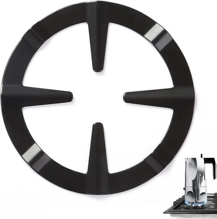 Gasfornuis Ring Reducer Kookplaat Accessoire Stabiel Koken Gietijzeren Constructie Universeel Zwart