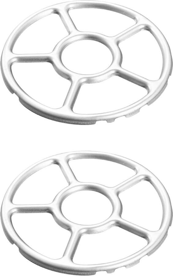 Gasfornuis Ring Woksteun Pannenhouder Stabiel Koken Hittebestendig Aluminium 2 Stuks 15.5cm Zilverwit