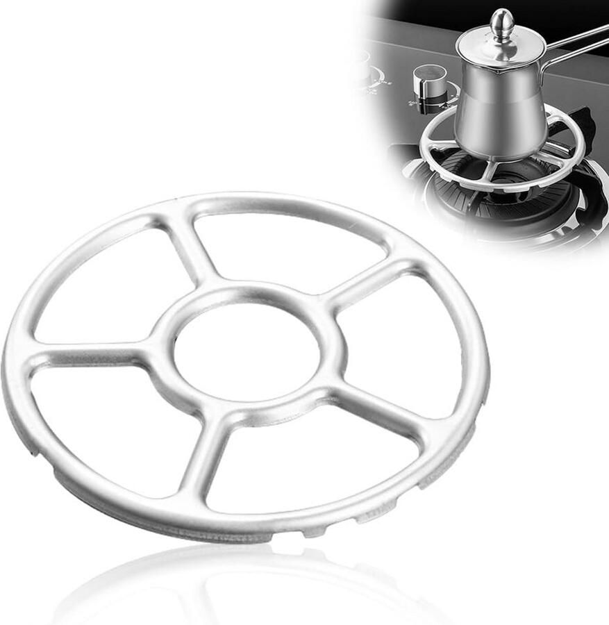 Gasfornuis Rooster Kookplaat Accessoire Stabiel Koken Roestvrij Staal 15.5 cm Diameter Grijs