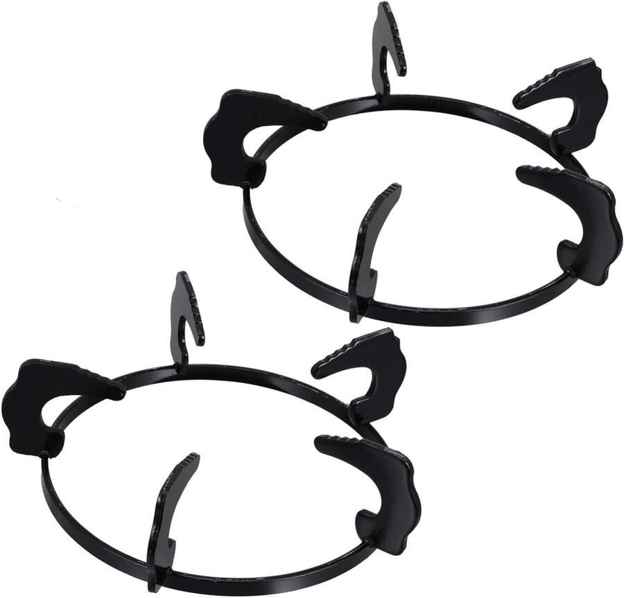 Gasfornuisrek Gietijzer Pannensteun Wokhouder Stabiel Koken Afgeschuind Trapontwerp Diameter 20.2 Cm Zwart