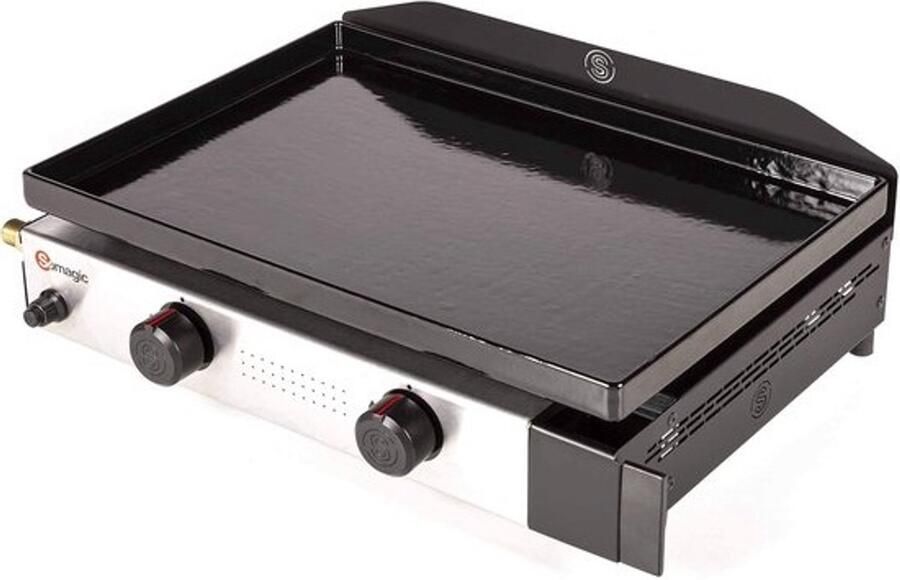 Gasgrillplaat Bakplaat Buiten koken Gietijzeren constructie 58.5 x 41 cm Veelkleurig
