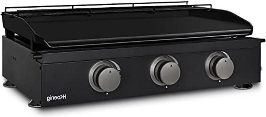 Gasgrillplaat Bakplaat Buiten koken Homogene warmteverdeling 63.5 x 36 cm Zwart