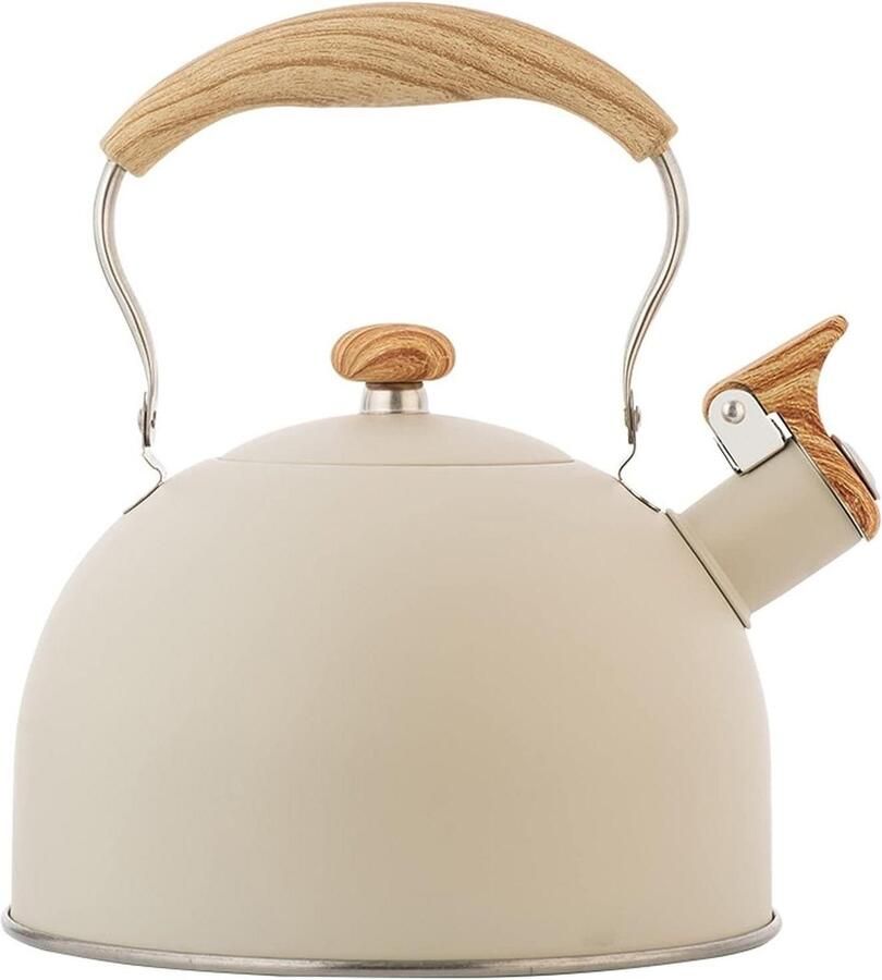 Gaskookplaat Waterkoker Theepot RVS Snel Water Koken Luid Fluitend Signaal 2.5L Zilver