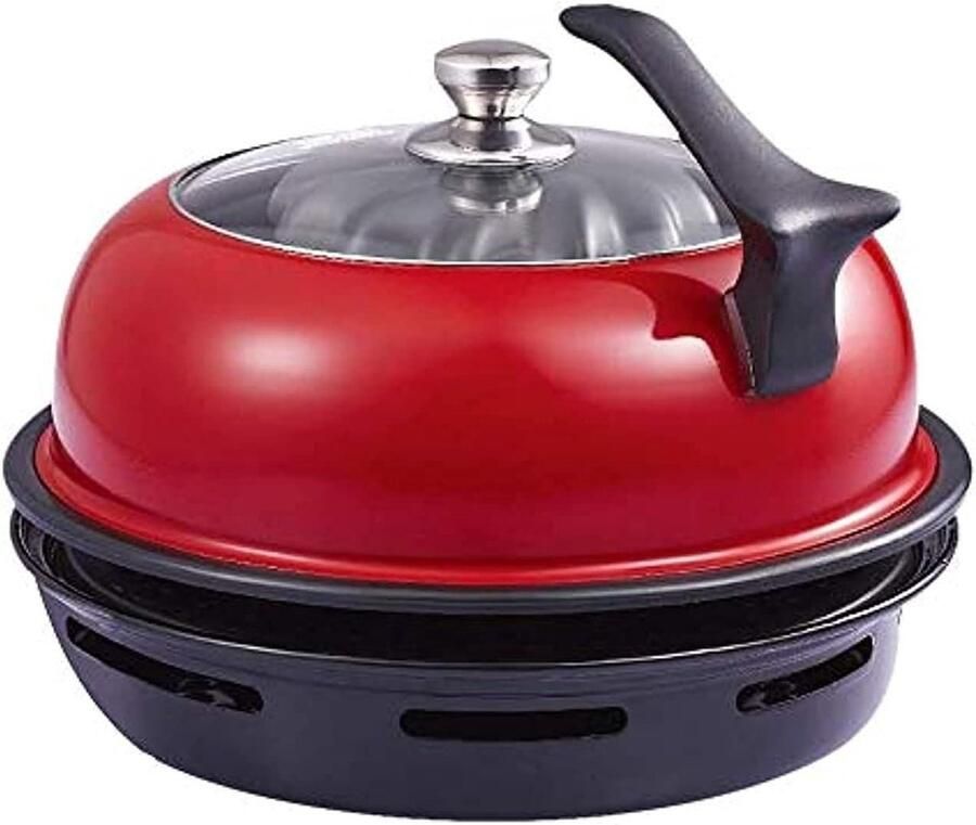 Gasoven Tandoor Keukenoven Indiase Gerechten Koken 360 Graden Verwarming 38 x 38 x 30 cm Zwart