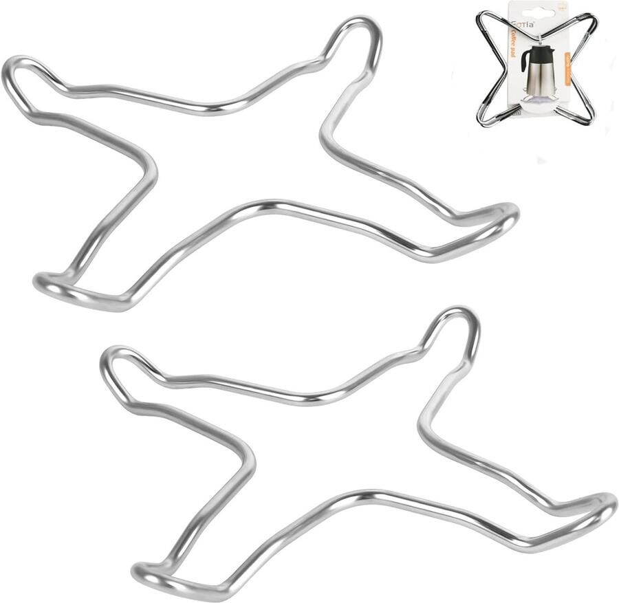Gasring Reducer Kookplaat Ondersteuning Stabiliseren van Pannen Roestvrij Staal 14 x 14 cm Zilver