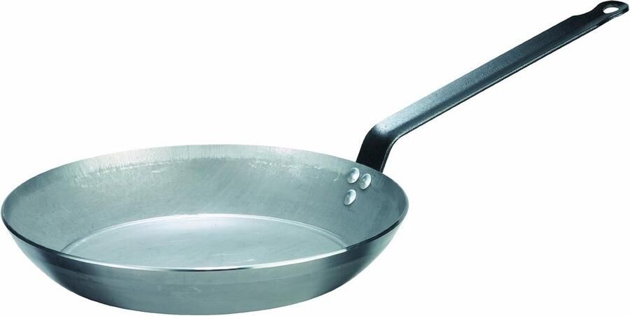 Gastro Ijzeren Pan Gietijzeren Koekenpan Intensief Gebruik Extra Zware Kwaliteit 36 cm Diameter Grijs