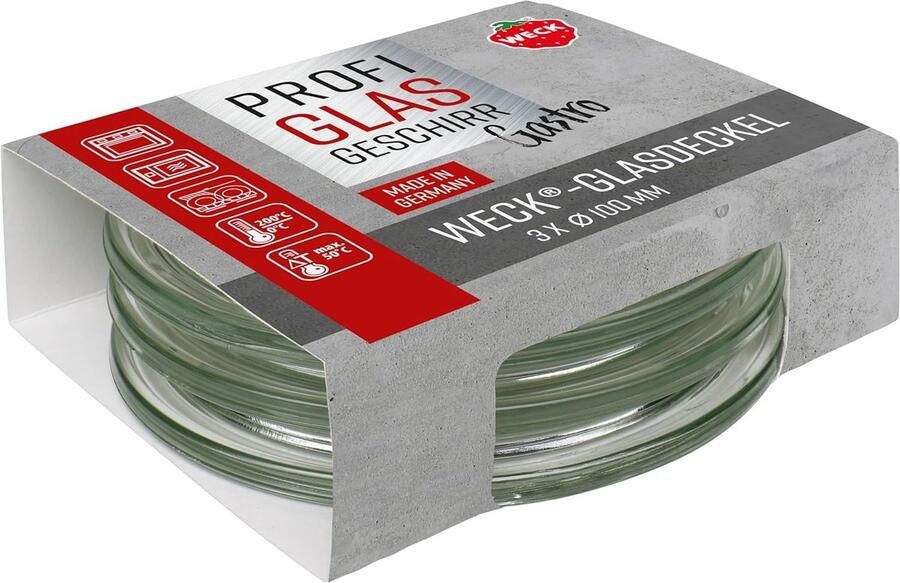 Gastropack Deksel Set Pot Deksel Levensmiddelen Bewaren Luchtdichte Sluiting 3 Stuks 100 mm Zilver