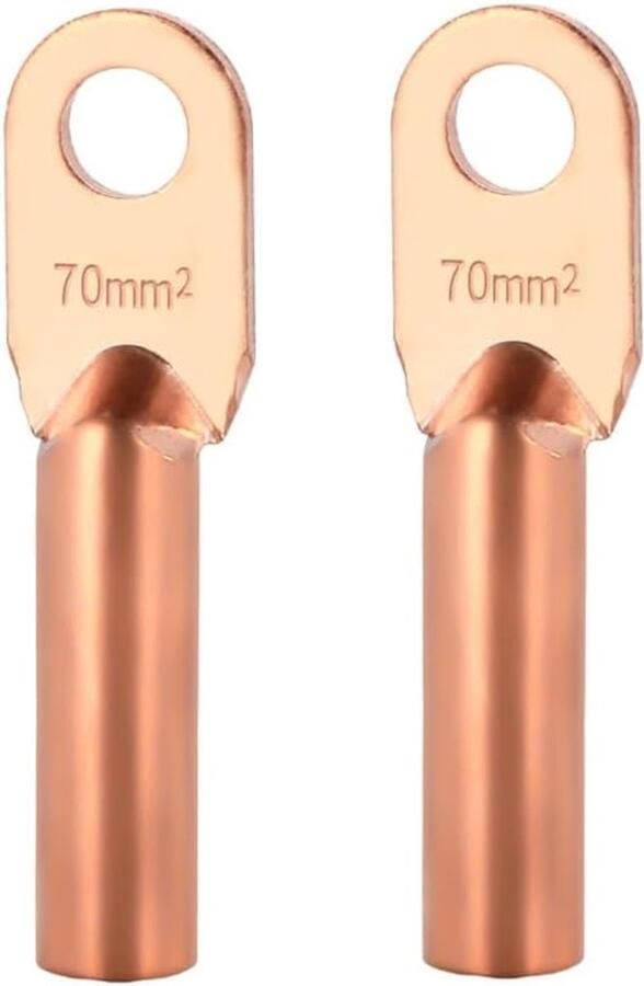 Gat koperen terminals connectoren draad krimpconnector batterij kabel uiteinden lugs krimp terminals connector voor elektrisch (70 mm² 2 stuks)