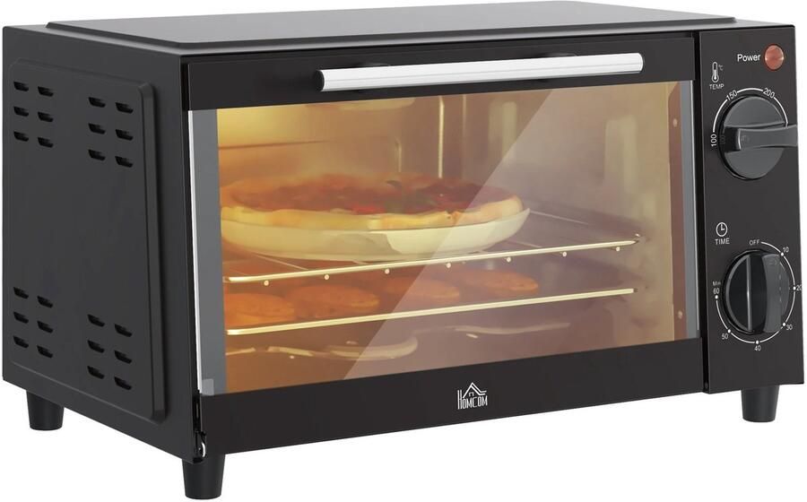GDE Compact Bake Mini oven met timer Instelbare temperatuur Elektrische oven Bakoven Zwart