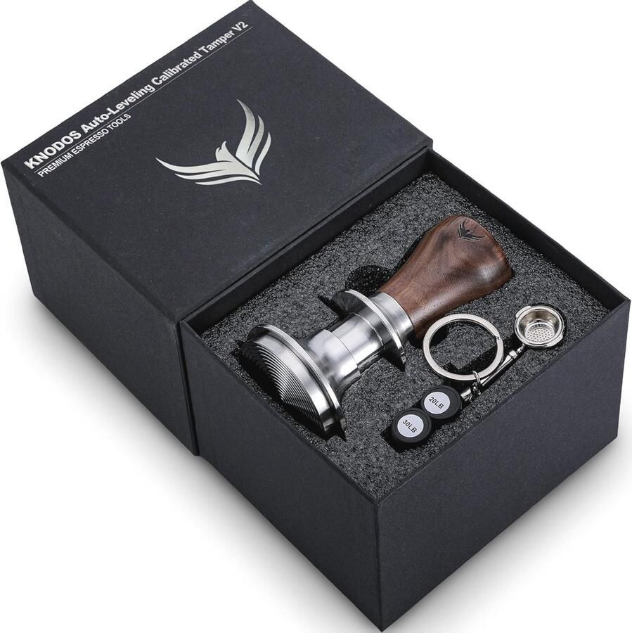 Ge calibraerde Espresso Tamper 58mm Automatische Nivellering en 30lbs Veer-ontworpen Koffie Stamp