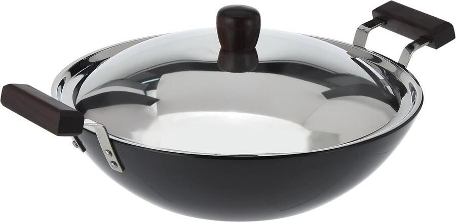 Geanodiseerde Diepbakpan met Stalen Deksel en Platte Bodem