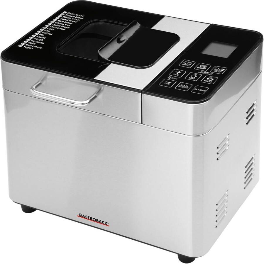 Geavanceerde broodbakmachine met 18 programma's en ijscrème-houder