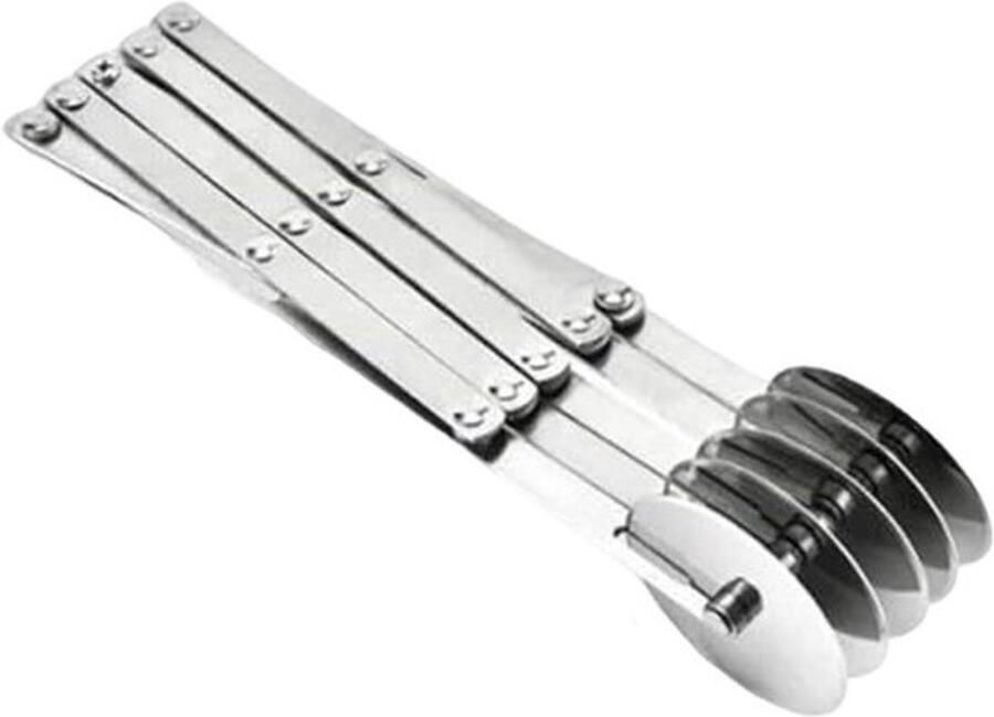 Gebak Cutter Wiel Deeg Snijder Gelijkmatig Snijden 5 Uitbreidbare Wielen 25x7x6 cm Zilver
