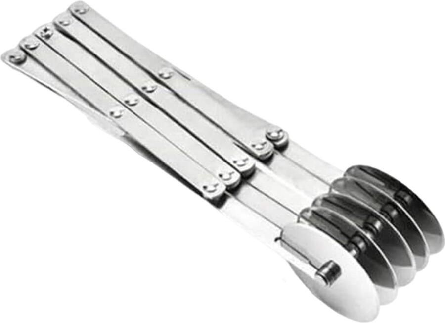 Gebak Snijder Deeg Wiel Uniform Snijden 5 Verstelbare Wielen 24.5x50 cm Zilver