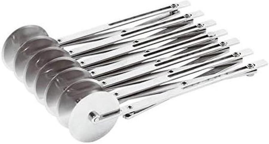 Gebak Snijder Taart Verdeeler Pasta Snijden 7 Verstelbare Wielen 24cm Breed Zilver