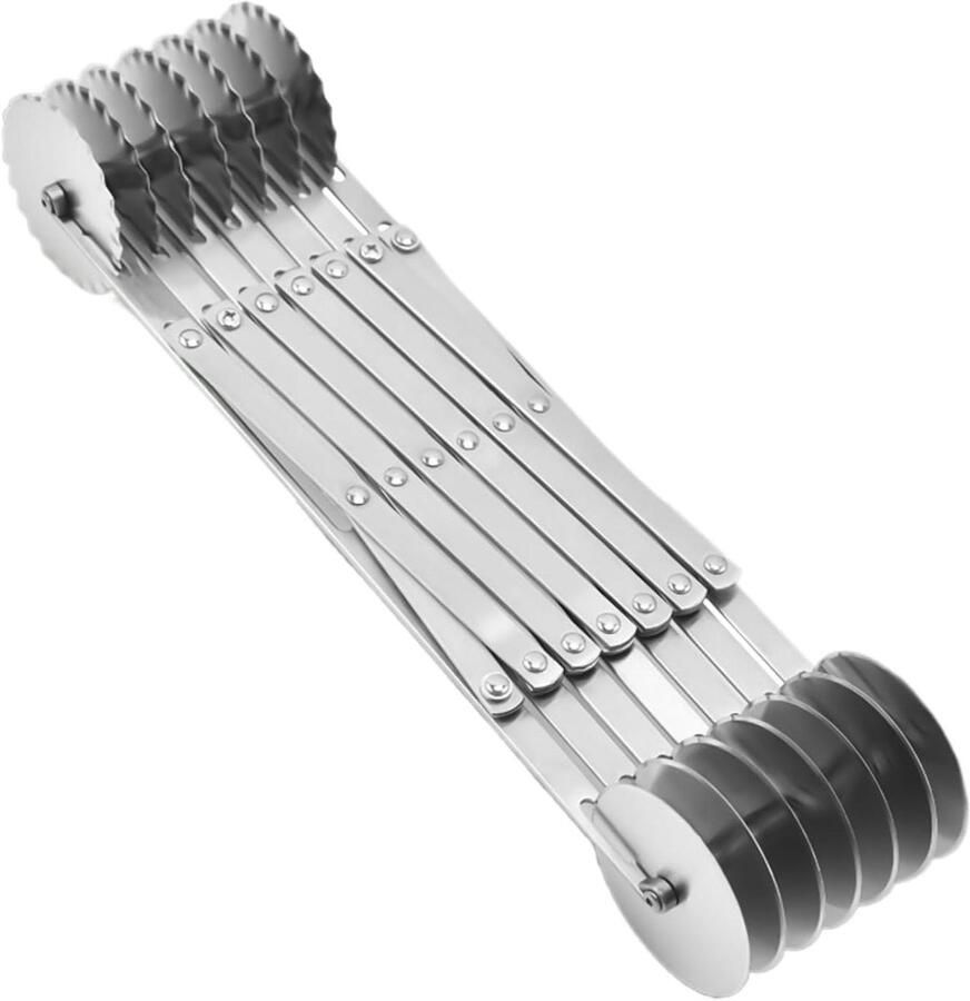Gebaksnijder Wiel Deegsnijder Roller Taarten Snijden Verstelbare Breedte 31.5 cm Zilver