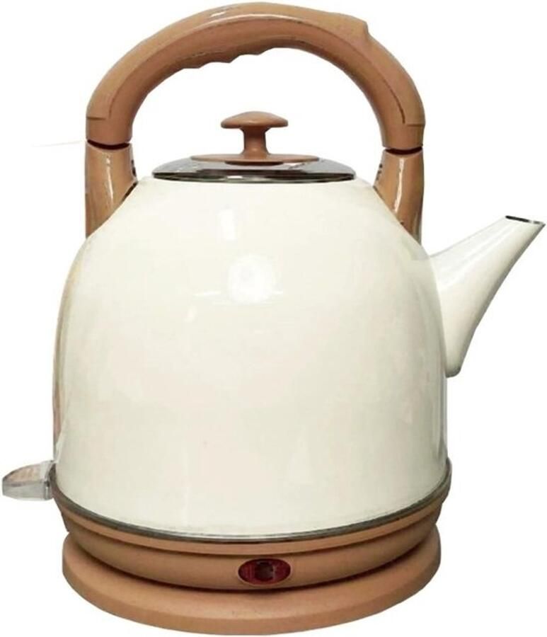 Geborsteld RVS Elektrische 5L Draadloze Waterkoker Stil & Snel Koken 1500W Anti-verbrandingshandgreep Perfecte Gietmond Beige 5L