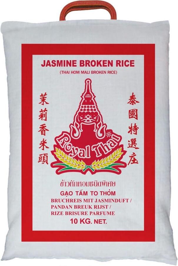 Gebroken Jasmijnrijst 10 kg Authentieke Thaise Kwaliteit