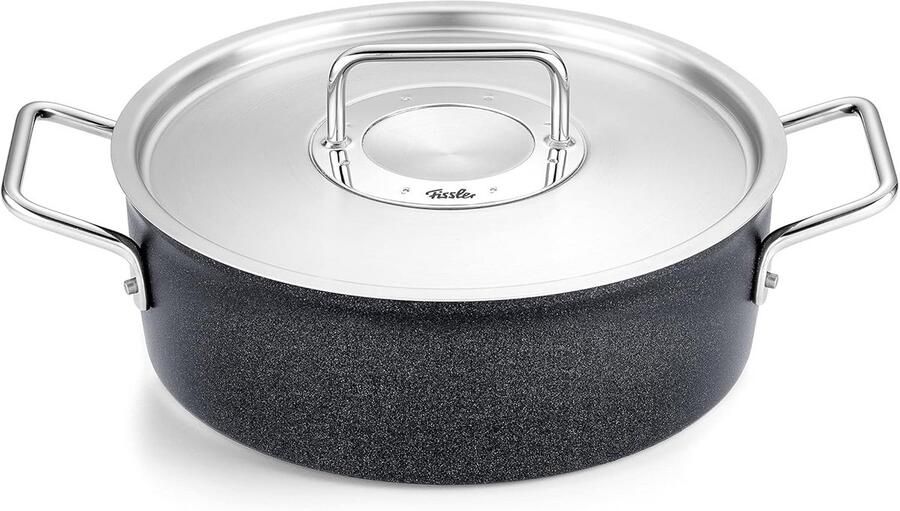 Gecoate braadpan Aluminium pan Dagelijks koken Krasbestendige coating Ø 24 cm 31 L Antraciet