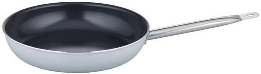 Gecoate Koekenpan Antiaanbak Pan Vetarm Braden Energiebesparend Inductie 40 cm Diameter Zwart