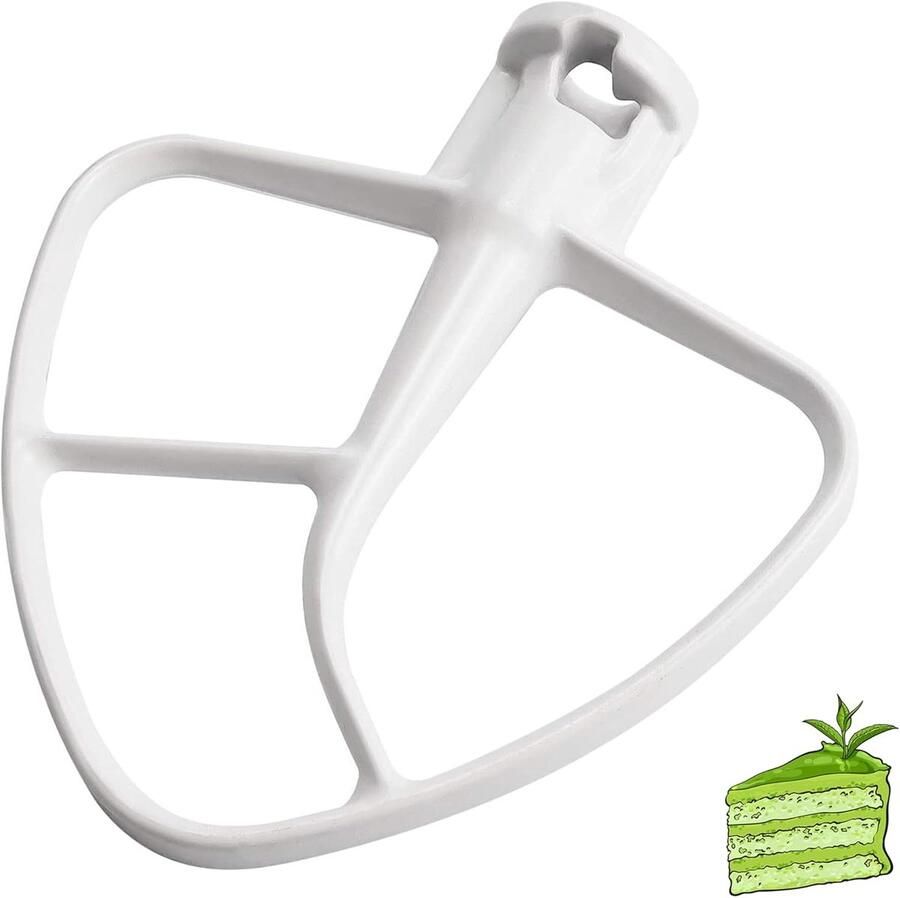 Gecoate platte klopper Mixer accessoire Beslag mengen Duurzaam aluminium 4.5 QT Wit
