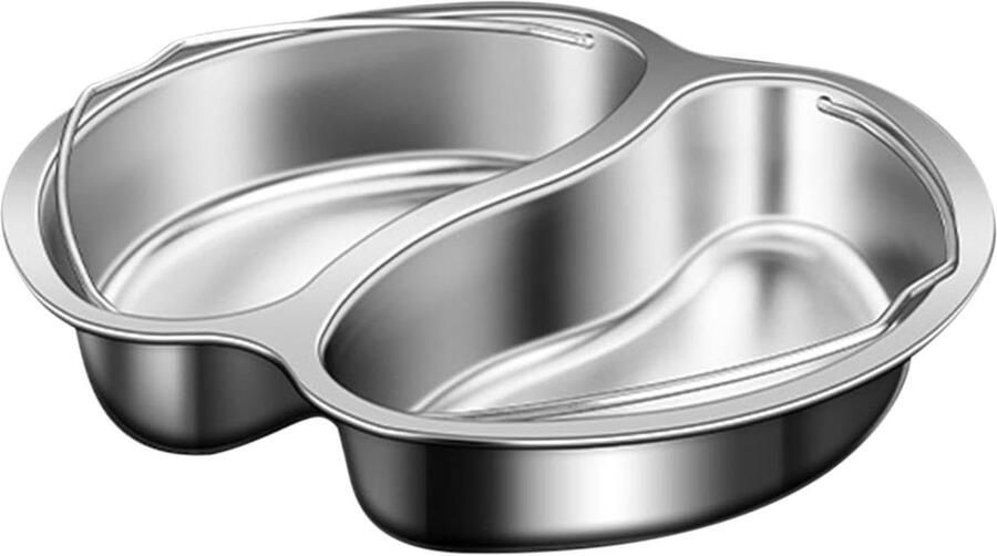 Gedeelde Stoompan Maaltijd Tray Meerdere Gerechten Garen Antislip Handvat 20 cm Zilverkleurig