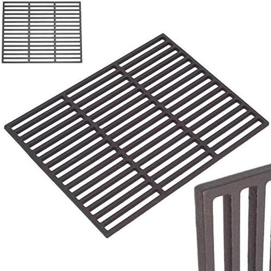 Geëmailleerd Gietijzeren Grillrooster Hoekig 45x35 cm Dikke Grillplaat voor Perfect Grillresultaat
