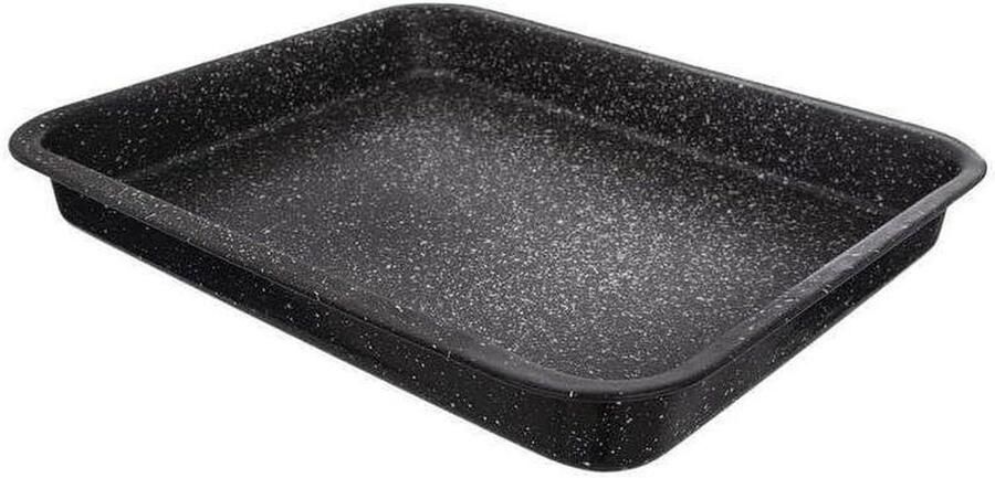 Geëmailleerde Bakplaat Braadslede Bakvorm Oven Gebruik Graniet Coating 39.5 x 33.5 cm Zwart