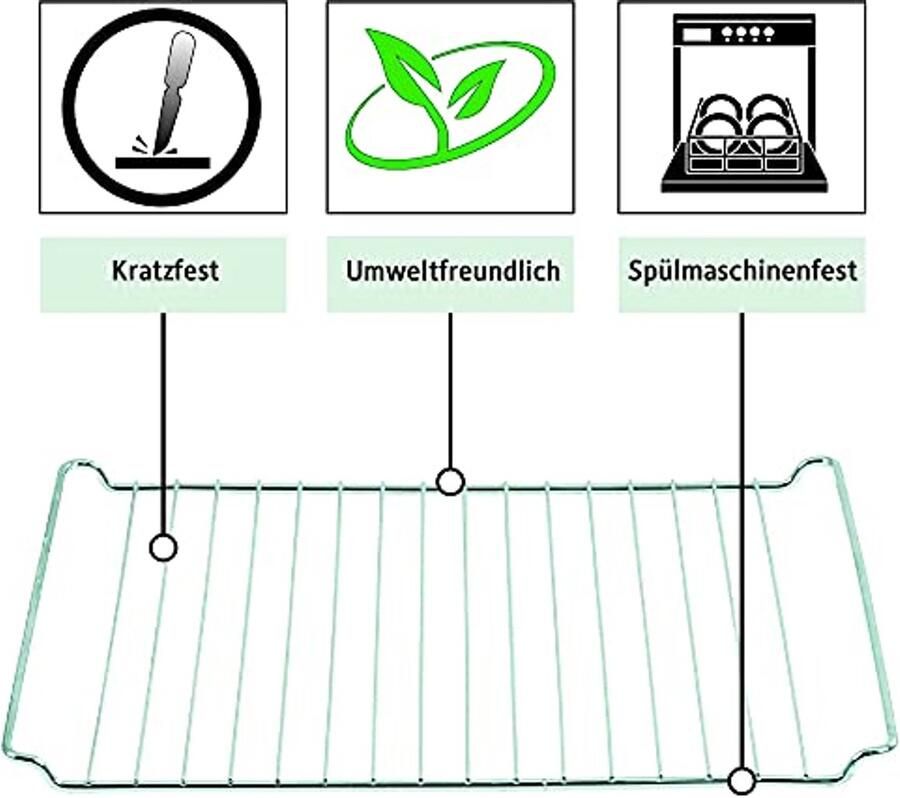 Geëmailleerde Bakplaat en Verchroomd Ovenrooster Set 460 x 375 mm voor Oven en Fornuis