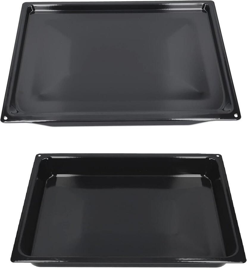 Geëmailleerde Bakplaat en Vetplaat voor Oven 458x364 mm Set van 2