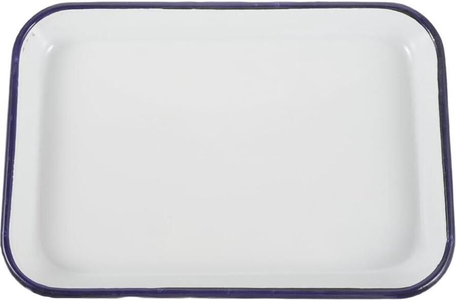 Geëmailleerde Bakplaat Ovenschaal Braadpan Bakken en Serveren Vaatwasmachinebestendig 34 x 24 cm Wit