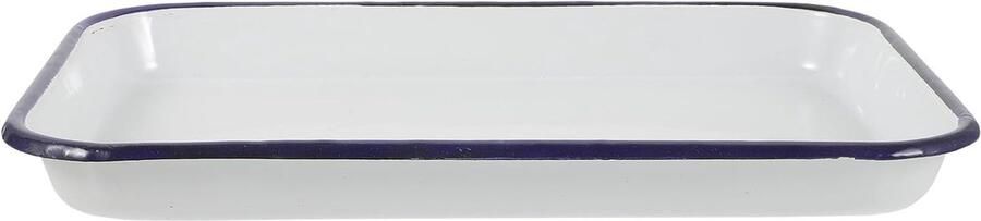 Geëmailleerde Bakplaat Ovenschaal Braadslede Bakken Keuken Hittebestendig Duurzaam 31 x 21 x 3 cm Wit